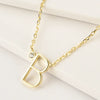 Sterling Silver Simple Style Letter Pendant Necklace