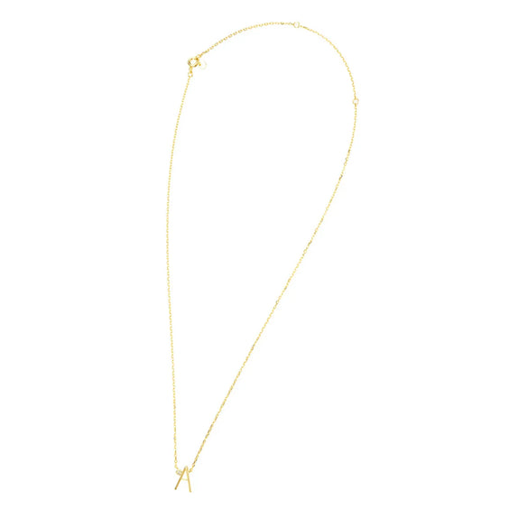 Sterling Silver Simple Style Letter Pendant Necklace