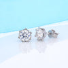 Sterling Silver Simple Style Shiny GRA Certificate Inlay Round Moissanite Ear Studs