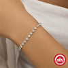 925 Sterling Silver Single Row Diamondencrusted Ostring Bracelet Geometric Style Electroplated Real Gold Plated For Women