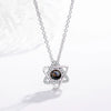 Sterling Silver Six Pointed Star Projection Necklace With Cross Chain Electroplated Pendant Love Message Design