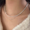 925 Sterling Silver Small Round Bead Geometric Necklace