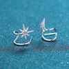925 Sterling Silver Snowflake Hexagram Earrings With Moissanite Micro Pave Geometric Electroplated Exotic Style