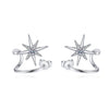 925 Sterling Silver Snowflake Hexagram Earrings With Moissanite Micro Pave Geometric Electroplated Exotic Style