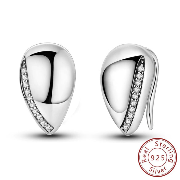 925 Sterling Silver Square Sea Blue Sparkling Gemstone Earrings Electroplated Jewelry For Women