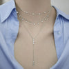 925 Sterling Silver Stacked Zircon Necklace Geometric Style High End Jewelry
