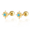 925 Sterling Silver Star Diamond Piercing Screw Earrings Unisex