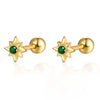 925 Sterling Silver Star Diamond Piercing Screw Earrings Unisex