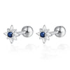 925 Sterling Silver Star Diamond Piercing Screw Earrings Unisex