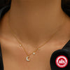 925 Sterling Silver Star Moon Diamondencrusted Women's Stacked Ochain Necklace With Electroplating