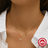 925 Sterling Silver Star Moon Diamondencrusted Women's Stacked Ochain Necklace With Electroplating