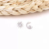 Sterling Silver Star Moon Microinlay Minimalist Earrings For Female