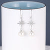 Sterling Silver Star Pearl Long Tassel Earrings Elegant Rice Star Drop Earrings For Women