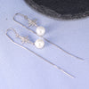 Sterling Silver Star Pearl Long Tassel Earrings Elegant Rice Star Drop Earrings For Women