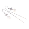 Sterling Silver Star Pearl Long Tassel Earrings Elegant Rice Star Drop Earrings For Women