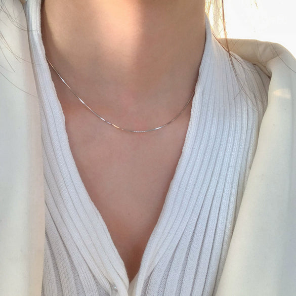 Sterling Silver Star River Gypsophila Star Clavicle Necklace For Women With Water Wave Chain And Electroplating