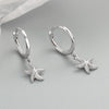 Sterling Silver Starfish Ear Buckle Earrings Geometric Electroplated Statement Earrings