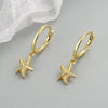 Sterling Silver Starfish Ear Buckle Earrings Geometric Electroplated Statement Earrings