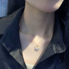 Sterling Silver 925 Swan Geometric Design Diamond Necklace For Women