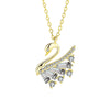 Sterling Silver 925 Swan Geometric Design Diamond Necklace For Women