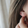 Sterling Silver Threediamond Earrings Simple Geometric Style 14K Gold Plated