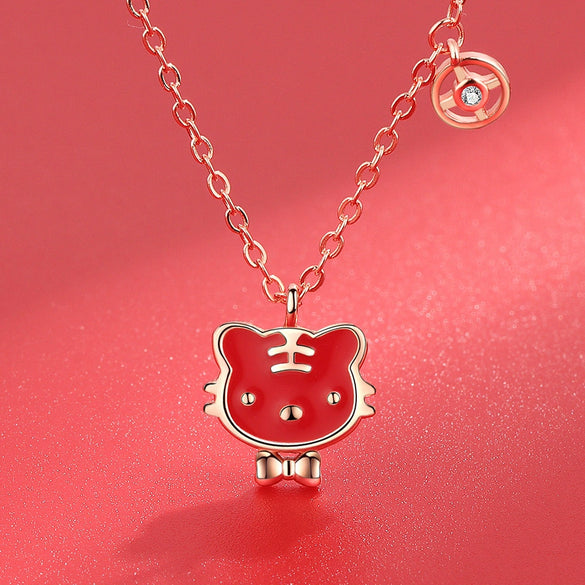 925 Sterling Silver Tiger Pendant Necklace And Bracelet Set With Color Changing Zodiac Design Electroplated Cross Chain Fashion Jewelry