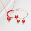 925 Sterling Silver Tiger Pendant Necklace And Bracelet Set With Color Changing Zodiac Design Electroplated Cross Chain Fashion Jewelry