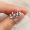 Sterling Silver Tortoise Earrings With Animals Zodiac Pattern And Electroplating Design