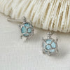 Sterling Silver Tortoise Earrings With Animals Zodiac Pattern And Electroplating Design