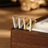 925 Sterling Silver Triangular Geometric Electroplated Women's Earrings