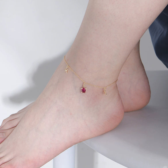 Sterling Silver Turtle Starfish Pendant Anklet For Girls Bohemian Style