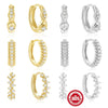 925 Sterling Silver Twisted Element Earrings With Electroplating And Zircon Inlay