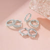 925 Sterling Silver Twisted Element Earrings With Electroplating And Zircon Inlay