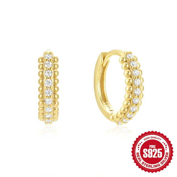 925 Sterling Silver Twisted Element Earrings With Electroplating And Zircon Inlay