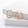 Sterling Silver Twisted Hollow Tube Circle Earrings With Wave Pattern And French Tassel For Women