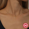 925 Sterling Silver Water Drop Geometric Stacked Collarbone Necklace For Women With Electroplating