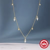 925 Sterling Silver Water Drop Geometric Stacked Collarbone Necklace For Women With Electroplating
