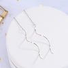 Sterling Silver Wave Threader Earrings For Women Delicate Geometric Tassel Ear Line Drop Earrings
