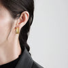 925 Sterling Silver Wavy Wide Earrings Simple Textured Sand Finish Fashion Earrings For Women