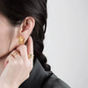 925 Sterling Silver Wavy Wide Earrings Simple Textured Sand Finish Fashion Earrings For Women