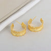 925 Sterling Silver Wavy Wide Earrings Simple Textured Sand Finish Fashion Earrings For Women