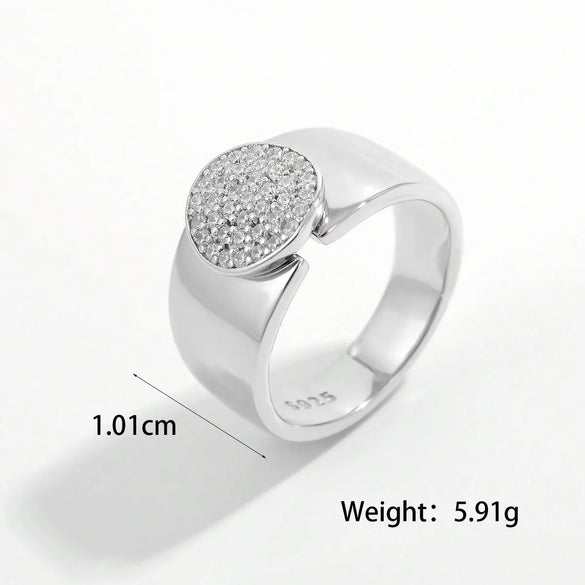 Sterling Silver White Gold Plated Basic Modern Style Classic Style Plating Inlay Triangle Round Star Zircon Rings