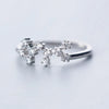 Sterling Silver White Gold Plated Silver Plated Casual Elegant Plating Inlay Constellation Zircon Open Rings