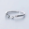 Sterling Silver White Gold Plated Silver Plated Casual Elegant Plating Inlay Constellation Zircon Open Rings