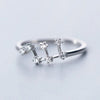 Sterling Silver White Gold Plated Silver Plated Casual Elegant Plating Inlay Constellation Zircon Open Rings