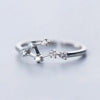 Sterling Silver White Gold Plated Silver Plated Casual Elegant Plating Inlay Constellation Zircon Open Rings