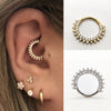Sterling Silver 925 Women's Body Piercing Cartilage Jewelry Nose Ring Ear Clip Earrings With Flower Double Row Water Drop Zircon Environmental Protection Electroplating