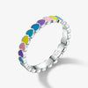 925 Sterling Silver Women's Bracelet And Earrings Set With Heart And Drop Shapes And Dripping Oil Design
