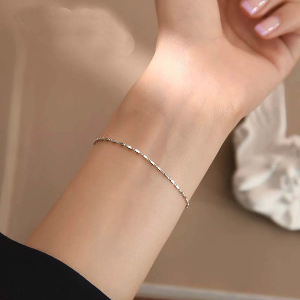 Sterling Silver Women's Bracelet Geometric Design Electroplated