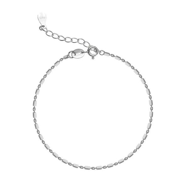 Sterling Silver Women's Bracelet Geometric Design Electroplated